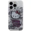 Hello Kitty IML Kitty On Bricks Graffiti case for iPhone 14 Pro tok, fehér