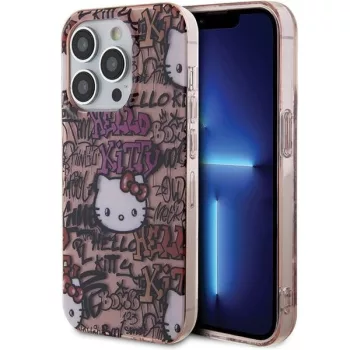   Hello Kitty IML Tags Graffiti case for iPhone 14 Pro tok, rózsaszín