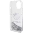 Hello Kitty Liquid Glitter Charms Kitty Head case for iPhone 14 tok, ezüst