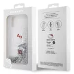 Hello Kitty Liquid Glitter Charms Kitty Head case for iPhone 14 tok, ezüst