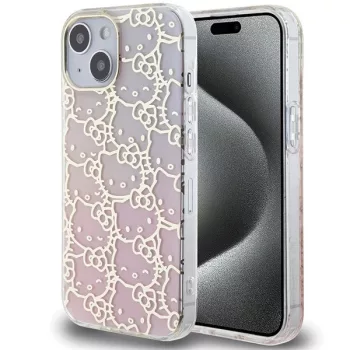   Hello Kitty IML Gradient Electrop Crowded Kitty Head HKHCP15SHCHPEP iPhone 15 6.1" hátlap, tok, rózsaszín