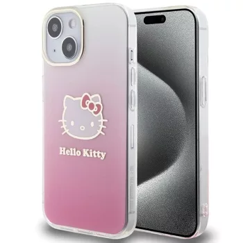   Hello Kitty IML Gradient Electrop Kitty Head HKHCP15SHDGKEP iPhone 15 6.1"  hátlap, tok, rózsaszín