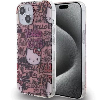   Hello Kitty IML GraffitiHKHCP15SHDGPTP iPhone 15 6.1" hátlap, tok, rózsaszín