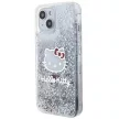 Hello Kitty Liquid Glitter Charms Kitty Head iPhone 15 hátlap, tok, ezüst