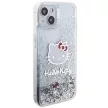 Hello Kitty Liquid Glitter Charms Kitty Head iPhone 15 hátlap, tok, ezüst
