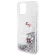 Hello Kitty Liquid Glitter Charms Kitty Head iPhone 15 hátlap, tok, ezüst