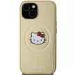 Hello Kitty Leather Kitty Head MagSafe HKHMP15SPGHCKD iPhone 15 6.1" hátlap, tok, arany