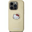 Hello Kitty Leather Kitty Head MagSafe HKHMP15XPGHCKD iPhone 15 Pro Max 6.7"hátlap, tok, arany