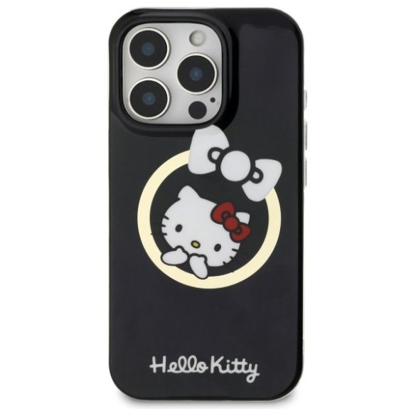 Hello Kitty iPhone 16 Pro Magsafe IML Fun bow (HKHMP16LHFLBK) Magsafe kompatibilis hátlap, tok, fekete