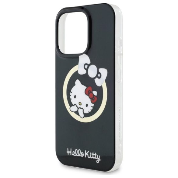 Hello Kitty iPhone 16 Pro Magsafe IML Fun bow (HKHMP16LHFLBK) Magsafe kompatibilis hátlap, tok, fekete