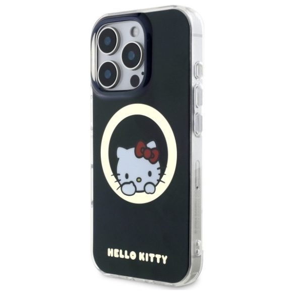 Hello Kitty iPhone 16 Pro Magsafe IML Sweet Kitty (HKHMP16LHSWKK) Magsafe kompatibilis hátlap, tok, fekete