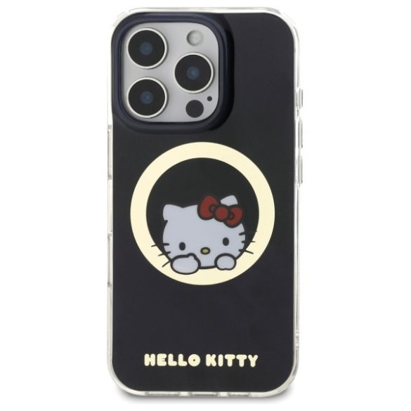 Hello Kitty iPhone 16 Pro Magsafe IML Sweet Kitty (HKHMP16LHSWKK) Magsafe kompatibilis hátlap, tok, fekete