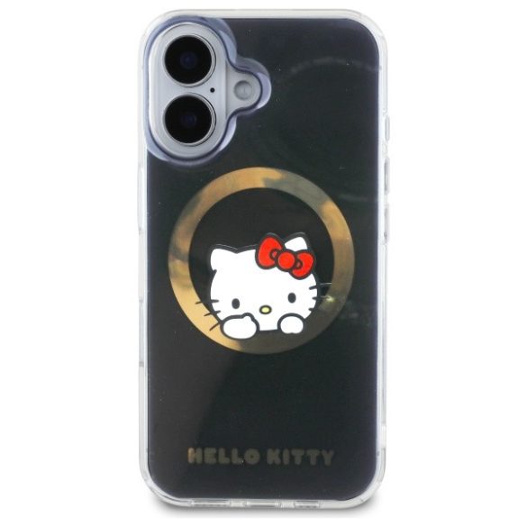 Hello Kitty iPhone 16 Magsafe IML Sweet Kitty (8HKHMP16SHSWKK) Magsafe kompatibilis hátlap, tok, fekete