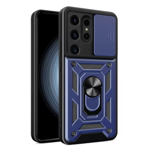 Hybrid Armor Tough Rugged Samsung Galaxy S24 Ultra ütésálló hátlap, tok, kék