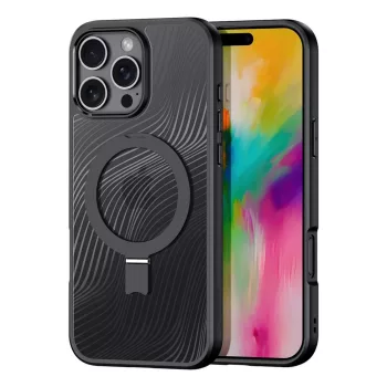   Dux Ducis Aimo Mag tok MagSafe és állvánnyal iPhone 16 Pro Max, fekete