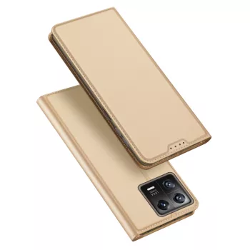   Dux Ducis Skin Pro Case Xiaomi 13 Flip Card Wallet Stand oldalra nyíló tok, arany stand