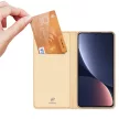 Dux Ducis Skin Pro Case Xiaomi 13 Flip Card Wallet Stand oldalra nyíló tok, arany stand