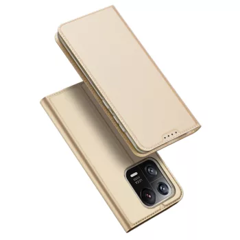   Dux Ducis Skin Pro Case Xiaomi 13 Pro Flip Card Wallet Stand oldalra nyíló tok, arany