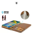 Dux Ducis Hivo bőr Flip Cover eredeti bőr oldalra nyíló tok kártyatartóval iPhone 14 Plus, barna