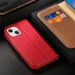 Dux Ducis Hivo bőr Flip Cover eredeti bőr oldalra nyíló tok kártyatartóval iPhone 14 Plus, barna