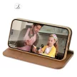 Dux Ducis Hivo bőr Flip Cover eredeti bőr oldalra nyíló tok kártyatartóval iPhone 14 Pro, barna
