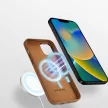 Dux Ducis Grit bőr tok iPhone 14 Plus Elegáns műbőr borítás (MagSafe), barna