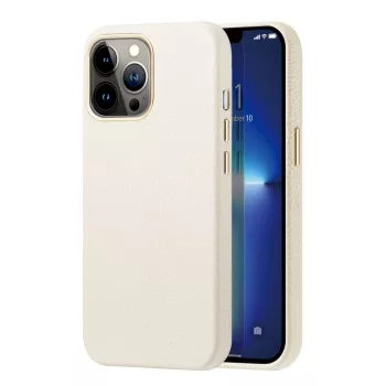   Dux Ducis Roma eredeti bőr iPhone 13 Pro Max elegáns tok, fehér
