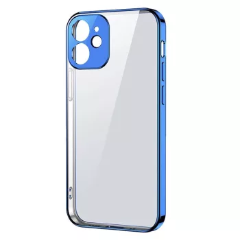   Joyroom New Beauty Series Ultra Slim tok galvanizált kerettel iPhone 12 Pro, sötétkék