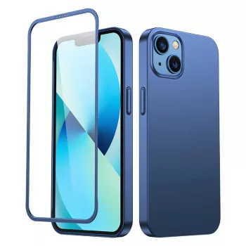   Joyroom 360 Full Case elülső és hátsó borítás iPhone 13 + edzett üvegfólia képernyővédő, kék