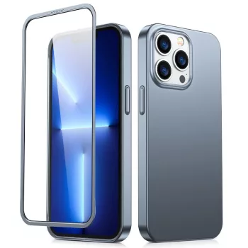   Joyroom 360 Teljes tok elülső és hátsó borítás iPhone 13 Pro + edzett üvegfólia képernyővédő, szürke
