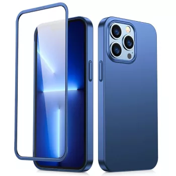   Joyroom 360 Full Case elülső és hátsó borítás iPhone 13 Pro Max + edzett üvegfólia képernyővédő, kék