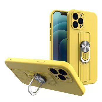   Ring Silicone Finger Grip iPhone 11 Pro Max hátlap, tok, sárga