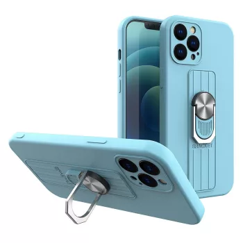   Ring Silicone Finger Grip iPhone 11 Pro Max hátlap, tok, kék