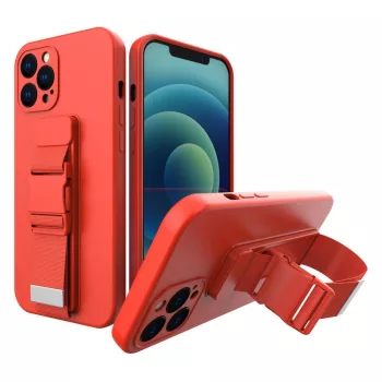   Rope Airbag Lanyard hátlap, tok Xiaomi Redmi Note 10/Redmi Note 10S, piros