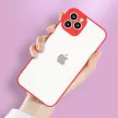 Milky Case silicone flexible translucent Case Samsung Galaxy S21 Ultra 5G tok, piros
