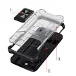 Crystal Ring Case Kickstand ütésálló tok, iPhone 12 Pro Max, piros
