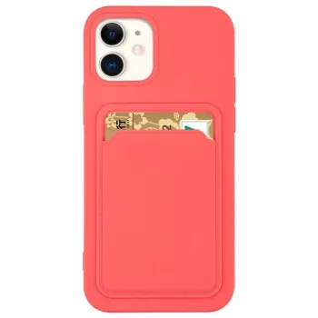  Card Case Silicone Cover Wallet with Card Slot tok iPhone 12 Pro Max, narancssárga