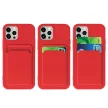 Card Case Silicone Cover Wallet with Card Slot tok iPhone 12 Pro Max, narancssárga