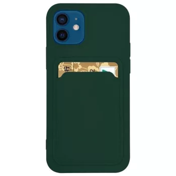   Card Case Silicone Cover Wallet with Card Slot tok Samsung Galaxy S21 + 5G (S21 Plus 5G), zöld