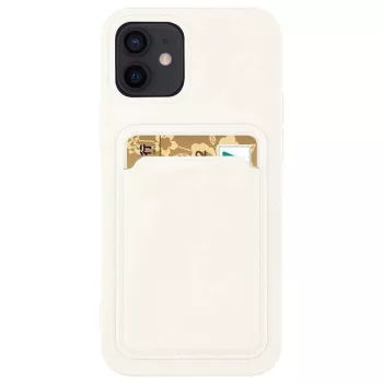   Card Case Silicone Cover Wallet with Card Slot tok Samsung Galaxy S21 Ultra 5G, fehér