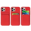 Card Case Silicone Cover Wallet with Card Slot tok Samsung Galaxy S21 Ultra 5G, sötétkék