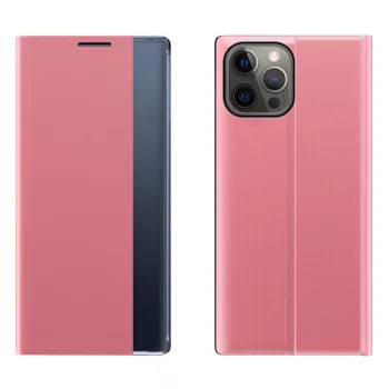   New Sleep case oldalra nyíló tok iPhone 13 Pro, rózsaszín
