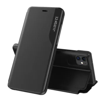   Eco Leather View Case oldalra nyíló tok iPhone 13 Pro, fekete