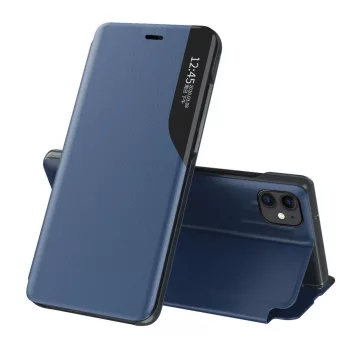   Eco Leather View Case oldalra nyíló tok iPhone 13 Pro, kék