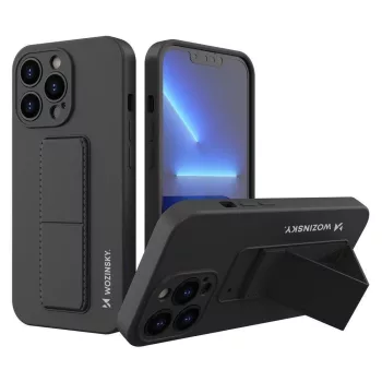   Wozinsky Kickstand Case iPhone 13 mini szilikon hátlap, tok, fekete
