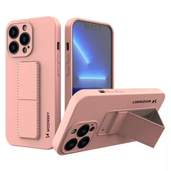   Wozinsky Kickstand Case iPhone 13 mini szilikon hátlap, tok, rózsaszín