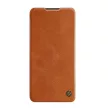 Nillkin Qin tok Xiaomi Redmi Note 11T 5G/Note 11S 5G/Note 11 5G (Kína)/Poco M4 Pro 5G kamera fedél Holster Cover Cover Flip tok, barna