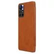 Nillkin Qin tok Xiaomi Redmi Note 11T 5G/Note 11S 5G/Note 11 5G (Kína)/Poco M4 Pro 5G kamera fedél Holster Cover Cover Flip tok, barna