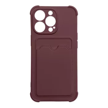   Card Armor Case Pouch Cover tok, iPhone 12 Pro szilikon Air Bag Armor tok, bordó