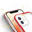 Clear 3in1 Case iPhone 12 ütésálló hátlap, tok, átlátszó-piros